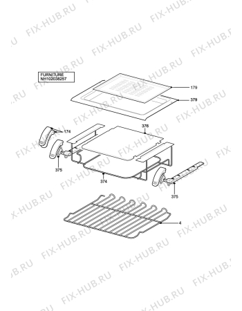 Взрыв-схема плиты (духовки) Parkinson Cowan L55M1WL - Схема узла H10 Furniture